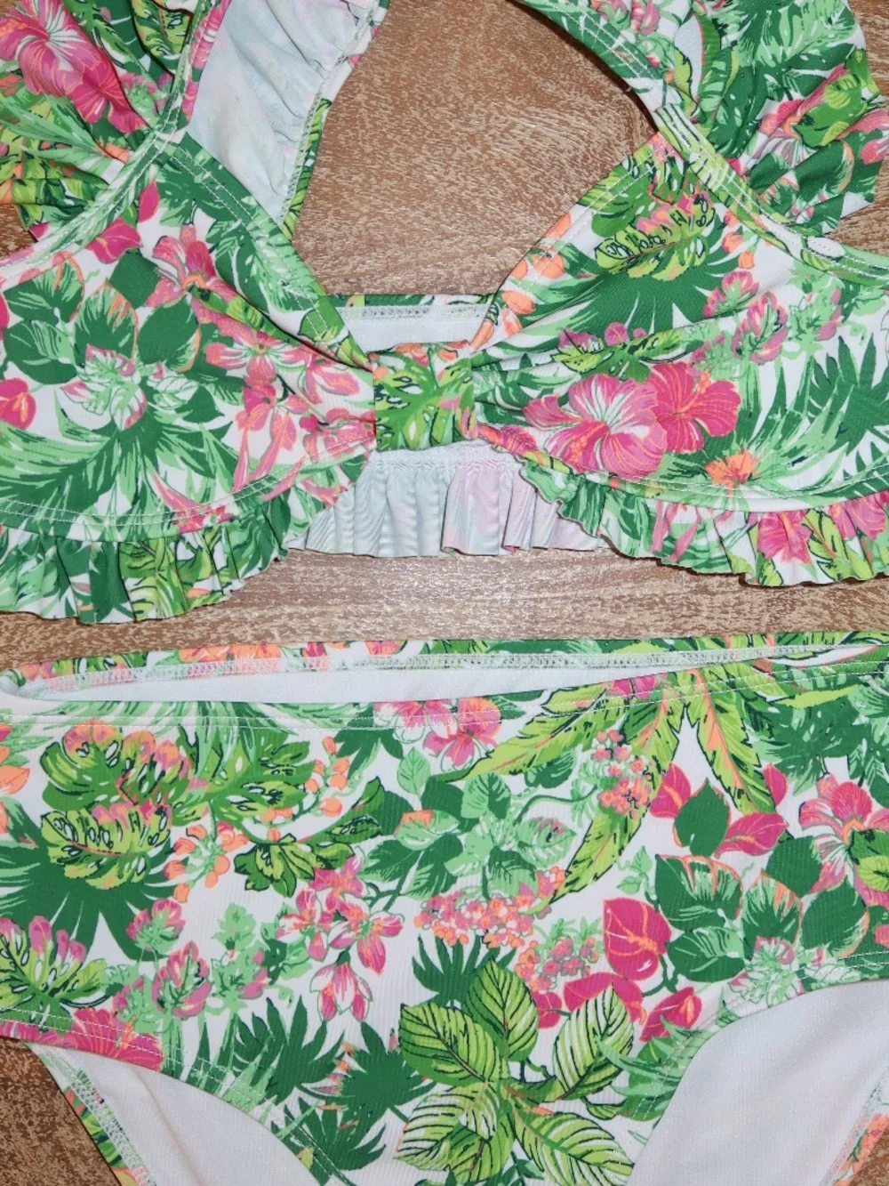 Janie & Jack Two Piece Banana Leaf Floral Girl Swimsuit Size 10